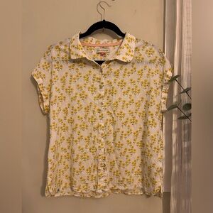 100% Cotton Floral Butter Yellow Sunny Gentle Shirt